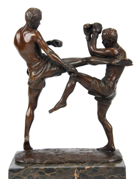 статуэтка кик боксёров из бронзы